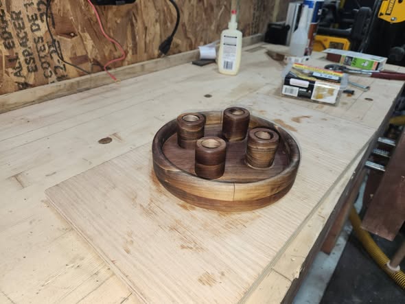 Walnut Advent candle holder